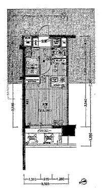 Floor plan. 1K, Price 10.5 million yen, Occupied area 25.55 sq m , Balcony area 5.42 sq m