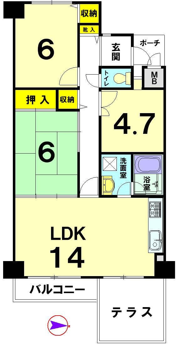 Floor plan. 3LDK, Price 16.8 million yen, Occupied area 67.97 sq m , Balcony area 10.85 sq m