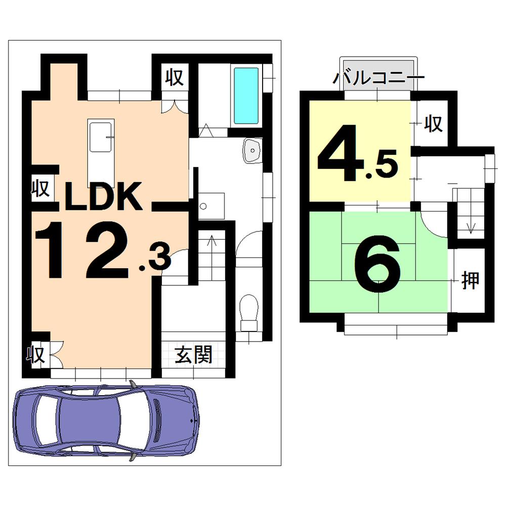 Floor plan. 24,800,000 yen, 2LDK, Land area 69.4 sq m , Building area 59.93 sq m
