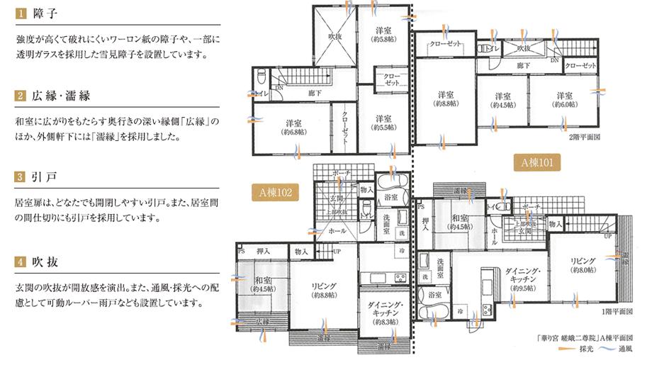 Floor plan. (A building No. 101), Price 47,800,000 yen, 4LDK, Land area 243.18 sq m , Building area 101.65 sq m