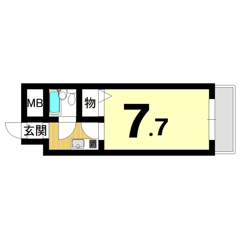 Floor plan. 1K, Price $ 40,000, Occupied area 21.28 sq m , Balcony area 3.08 sq m