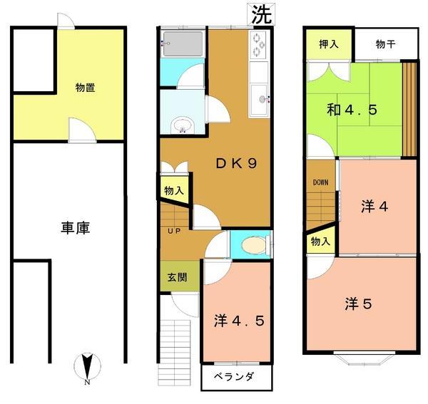 Floor plan. 12.5 million yen, 4DK, Land area 43.4 sq m , Building area 82.11 sq m