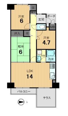 Floor plan. 3LDK, Price 16.8 million yen, Occupied area 67.97 sq m , Balcony area 10.85 sq m