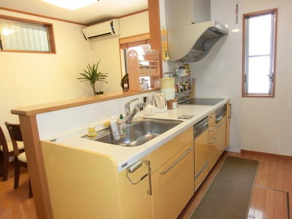 Kitchen. The kitchen is unified in yellow
