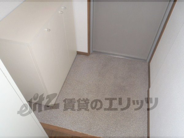 Entrance. Spacious porch with a shoebox