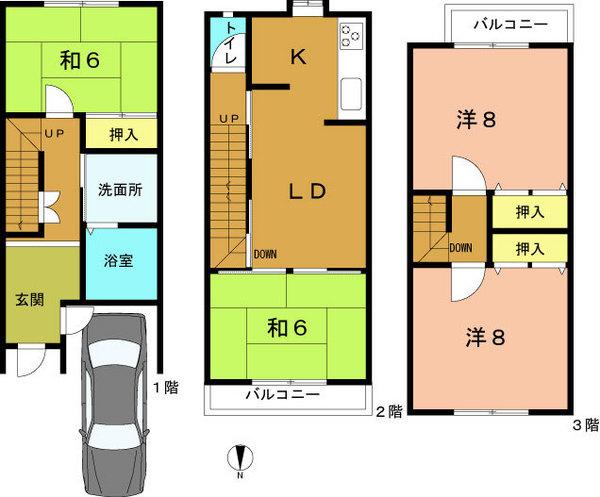 Floor plan. 23.8 million yen, 4LDK, Land area 54.01 sq m , Building area 95.94 sq m