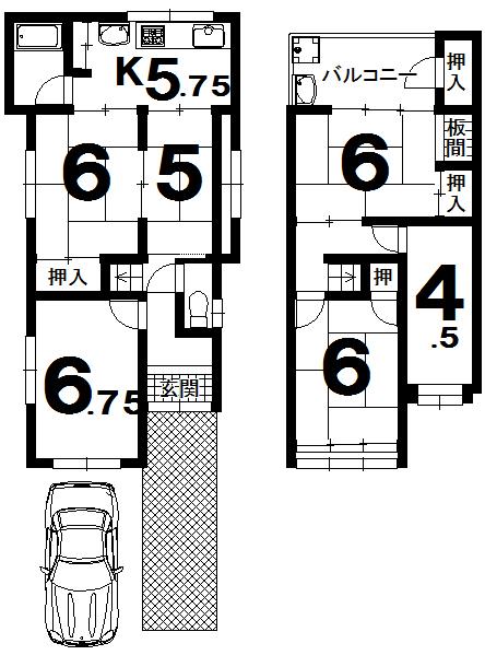 Floor plan. 23.8 million yen, 6DK, Land area 82.52 sq m , Building area 76.32 sq m