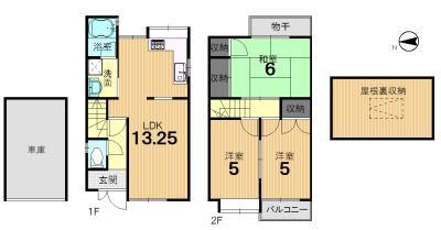 Floor plan. 14.3 million yen, 3LDK, Land area 46.26 sq m , Building area 77.13 sq m