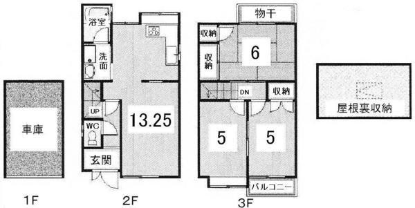 Floor plan. 14.3 million yen, 3LDK, Land area 46.26 sq m , Building area 77.13 sq m