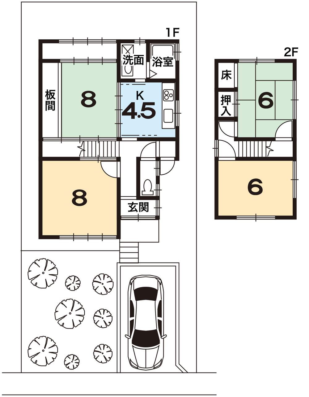 Floor plan. 28.5 million yen, 4DK, Land area 159.86 sq m , It is also possible that you live in a large family in the building area 85.12 sq m 4DK.