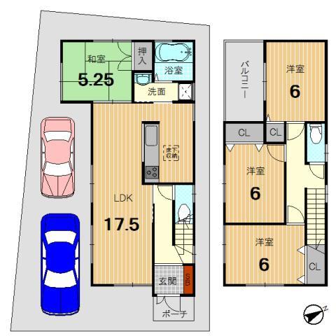 Floor plan. 29,800,000 yen, 4LDK, Land area 109.67 sq m , Building area 95.58 sq m