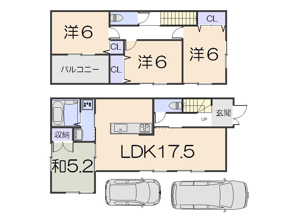 Floor plan. 29,800,000 yen, 4LDK, Land area 109.67 sq m , Building area 95.58 sq m