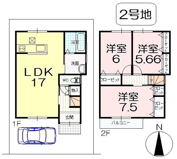 Floor plan. 23.8 million yen, 3LDK, Land area 68.89 sq m , Building area 81.81 sq m