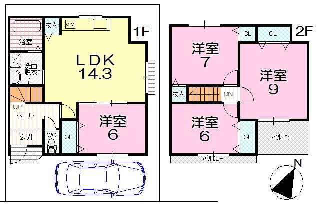 Floor plan. 25,800,000 yen, 4LDK, Land area 86.3 sq m , Building area 84.04 sq m