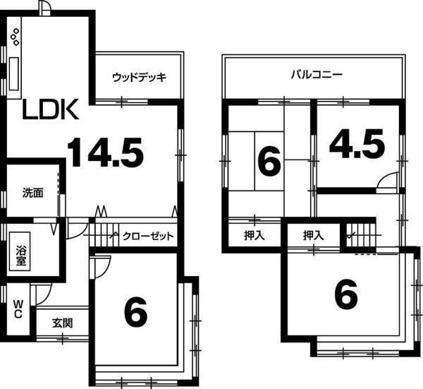 Floor plan. 23,300,000 yen, 4LDK, Land area 100.37 sq m , Building area 76.14 sq m