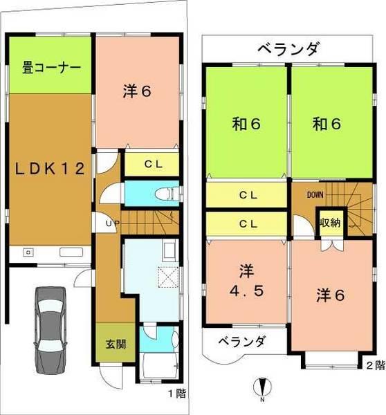Floor plan. 26,800,000 yen, 5LDK, Land area 79.34 sq m , Building area 94.16 sq m