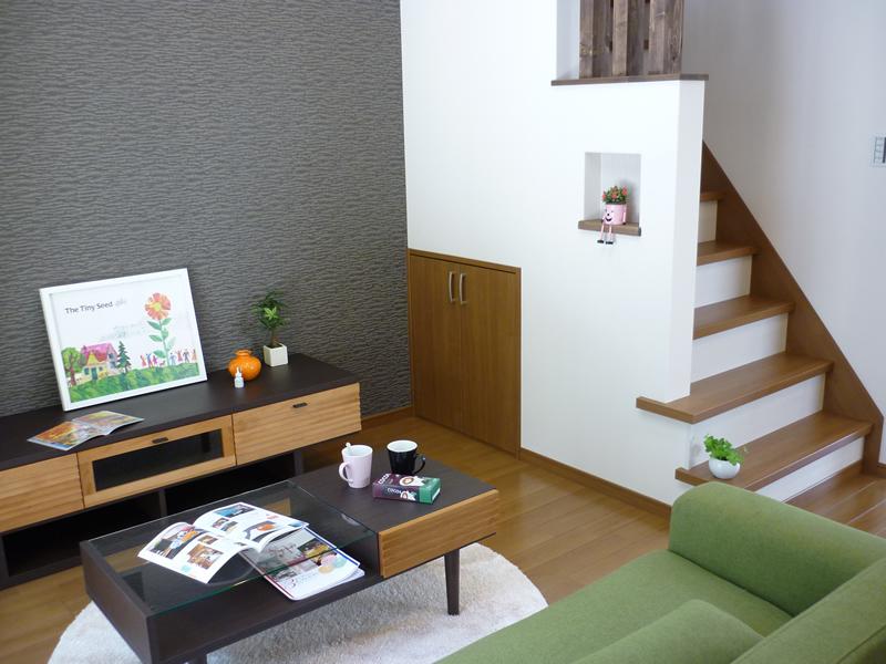 Living. Model house living Likely to increase family communication moth in the living room in the stairs ☆ 