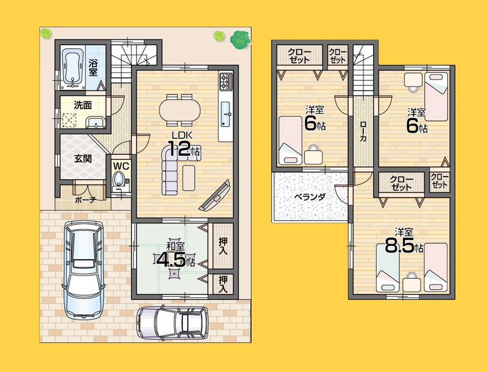 Floor plan. 27,800,000 yen, 4LDK, Land area 78.88 sq m , Building area 87.77 sq m