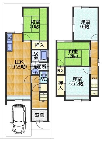 Floor plan. 17.3 million yen, 4LDK, Land area 70 sq m , Building area 75.32 sq m