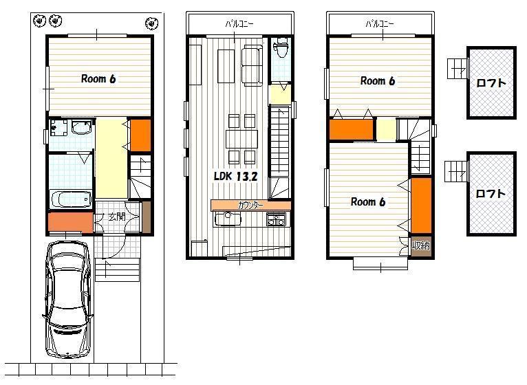 Floor plan. 23.8 million yen, 3LDK, Land area 52.65 sq m , Building area 76.14 sq m