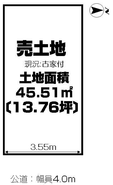 Compartment figure. Land price 8.25 million yen, Land area 45.51 sq m