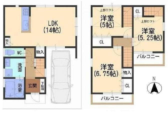 Floor plan. 30,800,000 yen, 3LDK, Land area 66.67 sq m , Building area 76.55 sq m ☆ Improvement of housing facilities !! ☆