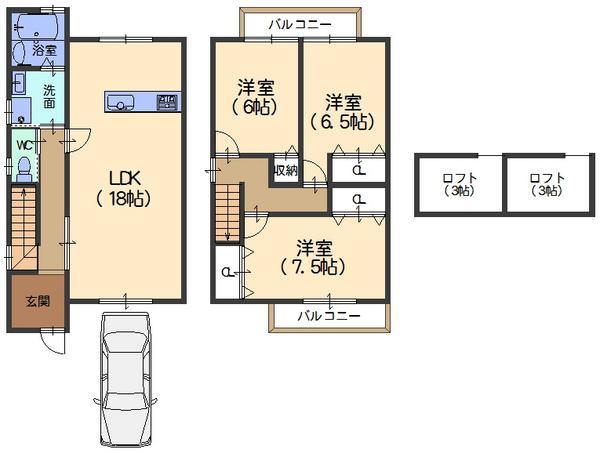 Floor plan. 31,800,000 yen, 3LDK, Land area 87.97 sq m , Building area 90.72 sq m
