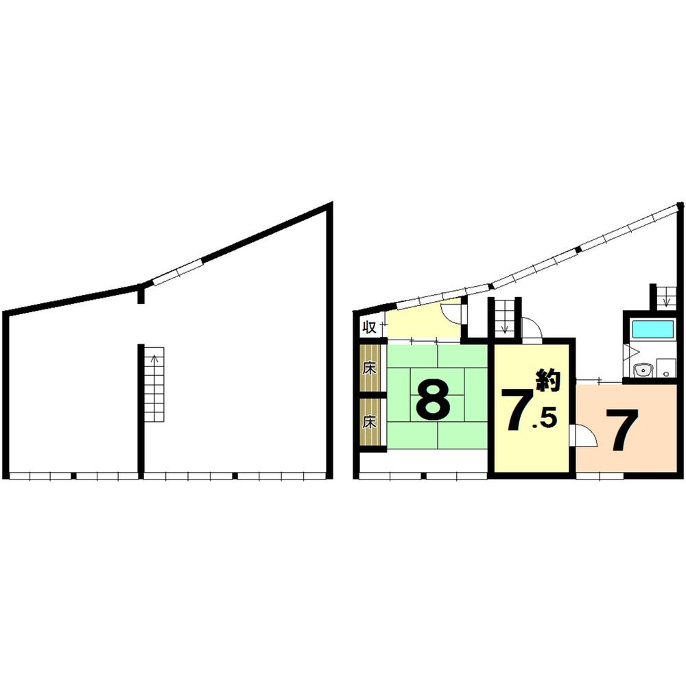Floor plan. 7.8 million yen, 3K, Land area 129.86 sq m , Building area 181.62 sq m