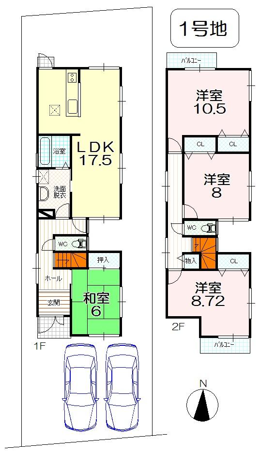 Floor plan. (No. 1 point), Price 24,700,000 yen, 4LDK, Land area 148.92 sq m , Building area 118.98 sq m