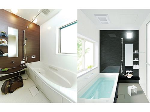 Other Equipment. Unit TOTO and INAX bus is a spacious 1618 type. Both manufacturers tub in the heat insulation structure only 3 ℃ even after four hours from 2 ℃ does not decrease the water temperature, It has adopted a hard door that sticks mold eliminates the rubber packing. 