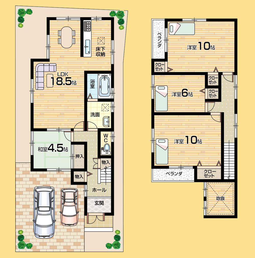 Floor plan. (No. 2 locations), Price 20,700,000 yen, 4LDK, Land area 104.07 sq m , Building area 110.97 sq m