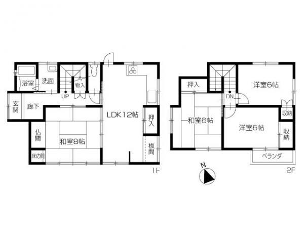 Floor plan. 14.8 million yen, 5DK, Land area 198.43 sq m , Building area 94.4 sq m