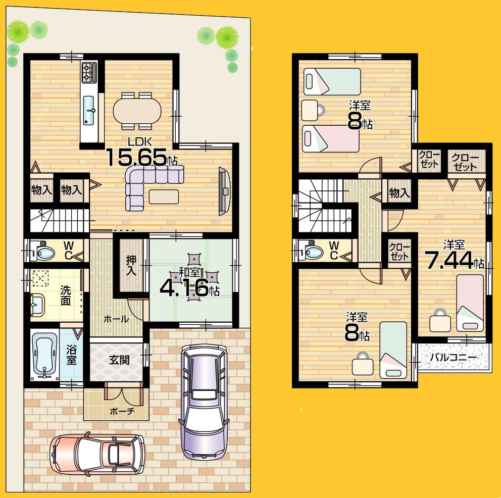 Floor plan. 16.3 million yen, 4LDK, Land area 100 sq m , Building area 100.71 sq m floor plan