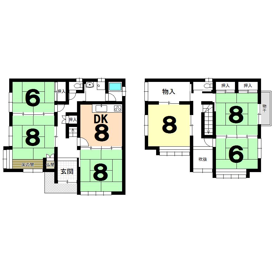 Floor plan. 22 million yen, 6DK, Land area 148.46 sq m , Building area 130.83 sq m