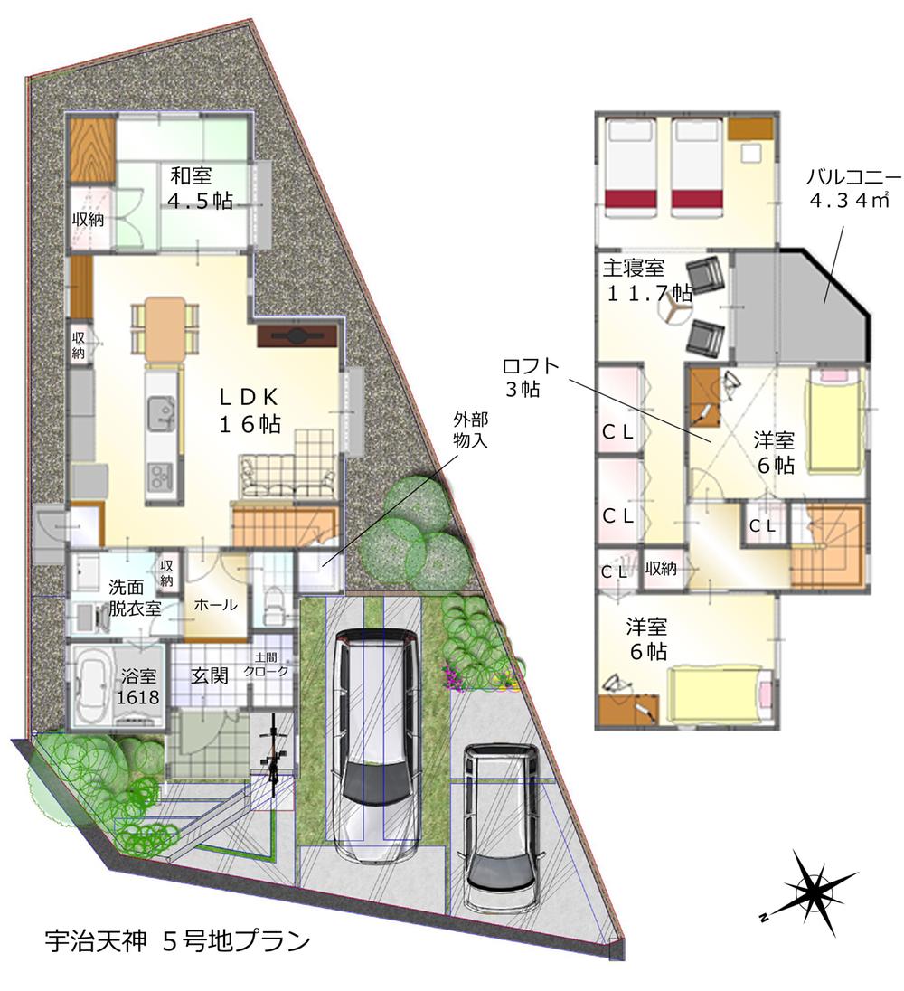 Floor plan. 32,960,000 yen, 4LDK, Land area 136.59 sq m , Building area 106.89 sq m (5 No. place)