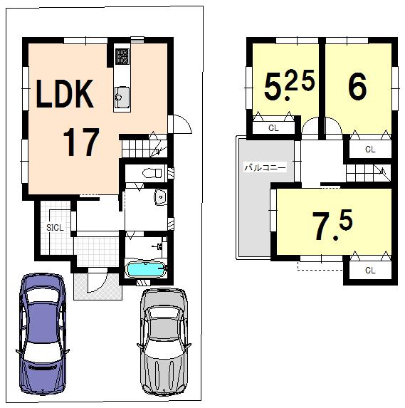 Compartment figure. Land price 14 million yen, Land area 100.25 sq m