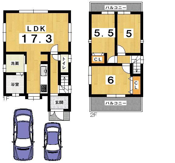 Floor plan. 24,300,000 yen, 3LDK, Land area 101.92 sq m , Building area 75.87 sq m
