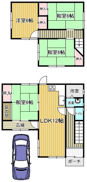 Floor plan. 12.8 million yen, 4LDK, Land area 120.37 sq m , Building area 86.67 sq m