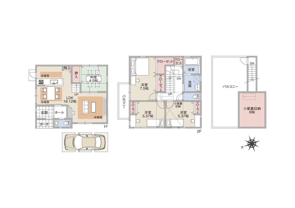 Floor plan. LDK light pours