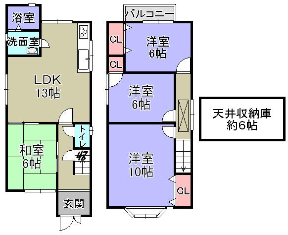 Floor plan. 16.8 million yen, 4LDK, Land area 80.36 sq m , Building area 86.13 sq m