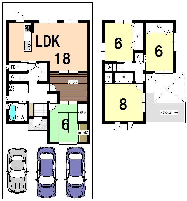 Compartment figure. Land price 17.8 million yen, Land area 141 sq m