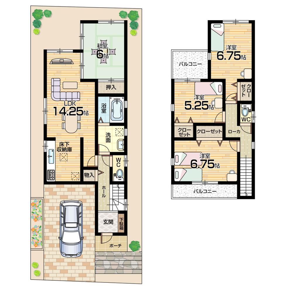 Floor plan. 23.8 million yen, 4LDK, Land area 100.16 sq m , Building area 92.33 sq m