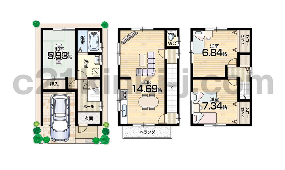 Floor plan. (No. 17 locations), Price 15 million yen, 4LDK, Land area 50.07 sq m , Building area 90.06 sq m
