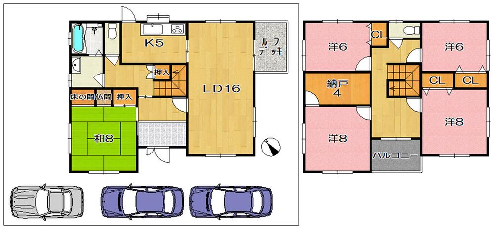 Floor plan. 23.5 million yen, 5LDK + S (storeroom), Land area 148.64 sq m , Building area 148.64 sq m