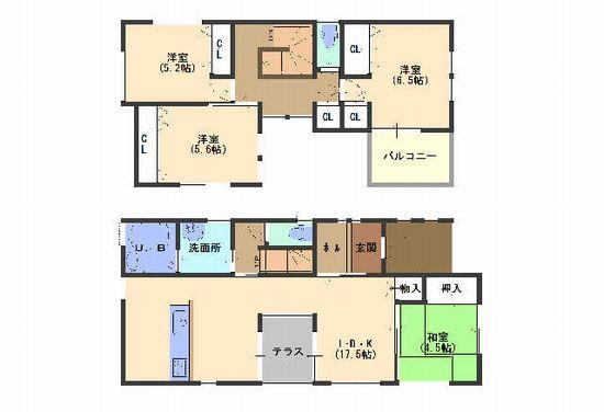 Floor plan. Introducing the popular Otokoyamamizakura all three compartments! ! Children is also safe in one minute to elementary school. 