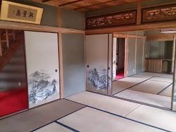 Non-living room. Lintel and sliding door, Hanging scroll boasts of Japanese-style room full of luxury, such as.