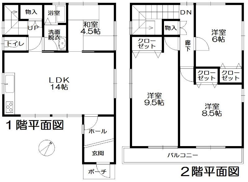 Floor plan. 12.8 million yen, 4LDK, Land area 104 sq m , Building area 96 sq m