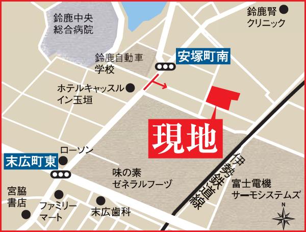 Local guide map.  ※ Near the guide map