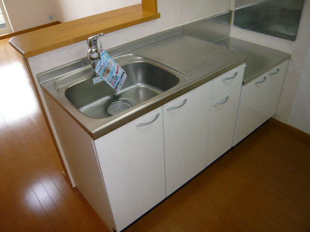 Kitchen. Happily cooking a popular counter kitchen to women