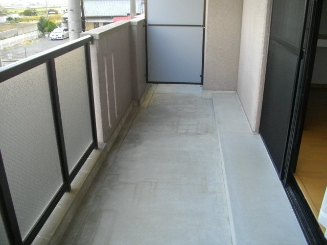 Balcony. It is easy to use and very widely